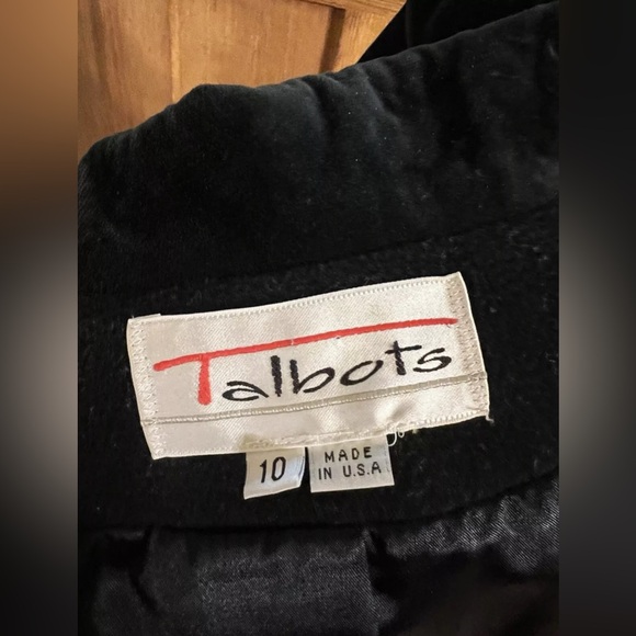 Vintage Talbots Wool Double Breasted Black Overcoat Size 10 Winter Coat - Picture 7 of 11